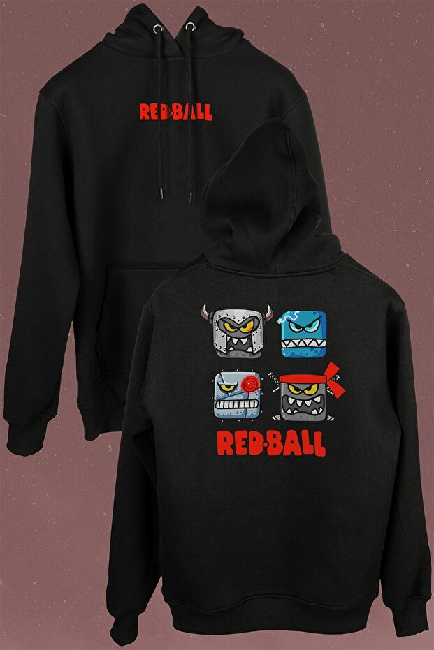 Black Sweat Red Ball Red Ball Redball Front and Back Printed Sweatshirt Unisex Hooded Hoodie