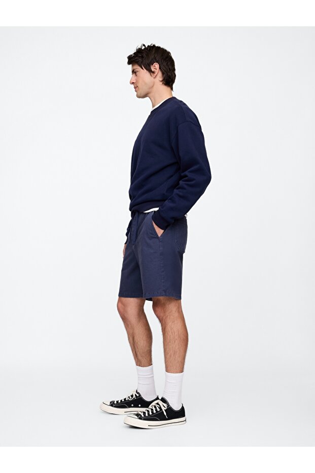 Erkek Lacivert Twill Şort - 4