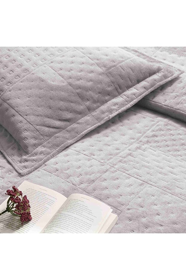 Alvin Tek Kişilik Yatak Örtüsü Seti Gri - 2