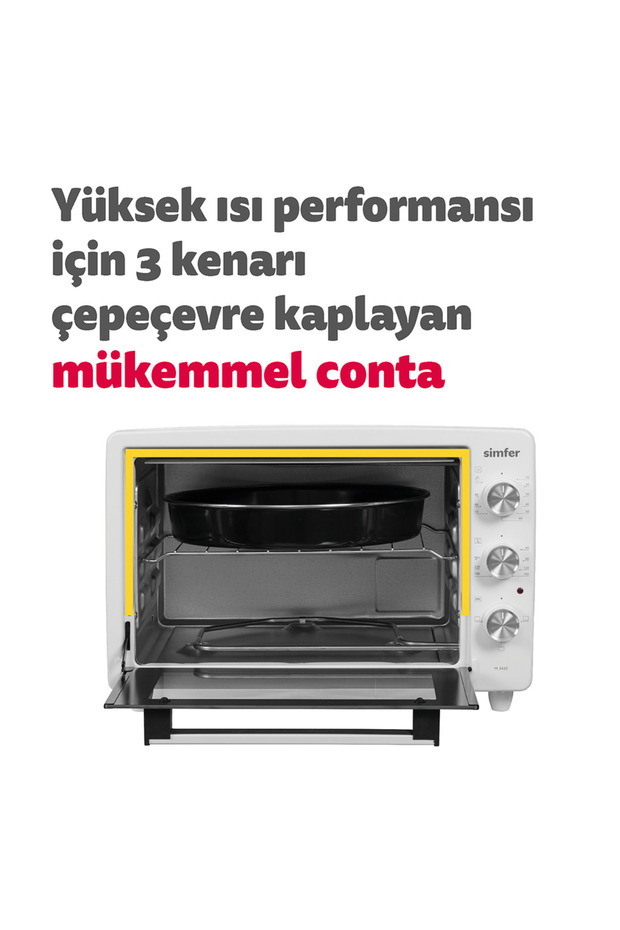 3420 Beyaz 34 LT Statik Mini/Midi Fırın - 4 Fonksiyon, Programlanabilir Pişirme & Isı Kontrol Sistem - 5