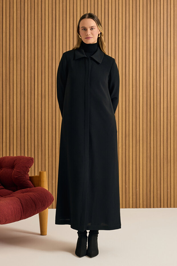 7639112 Yaka Işlemeli Pardösü - 2