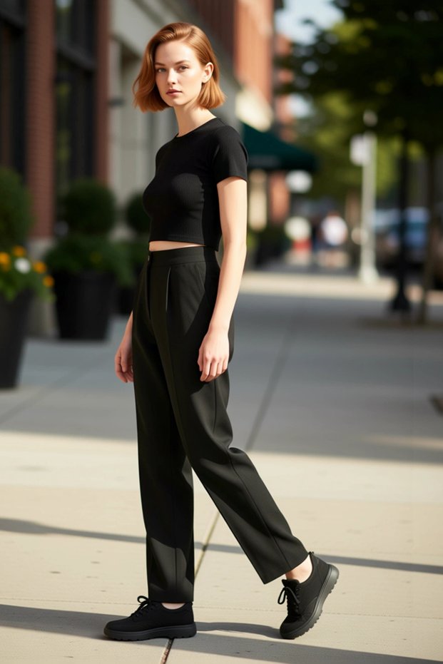 Women's Fashion Wide Leg Straight Fit Pants Winter Seasons Casual Combinations Summer