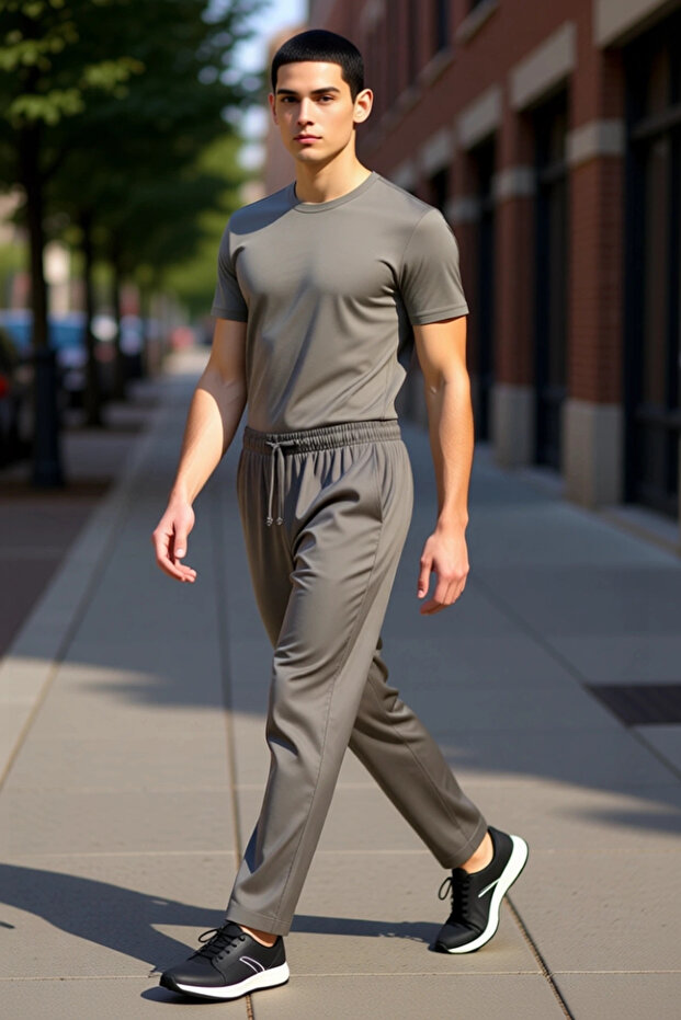 Men's Fashion Regular Fit Pants Solid Pattern Normal Waist Elastic Waist Comfortable Casual Daily Combinations Weekend