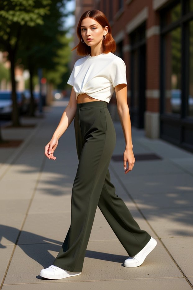 Women Fashion High Waist Spanish Leg Flare Pants Casual Combinations Weekend Use