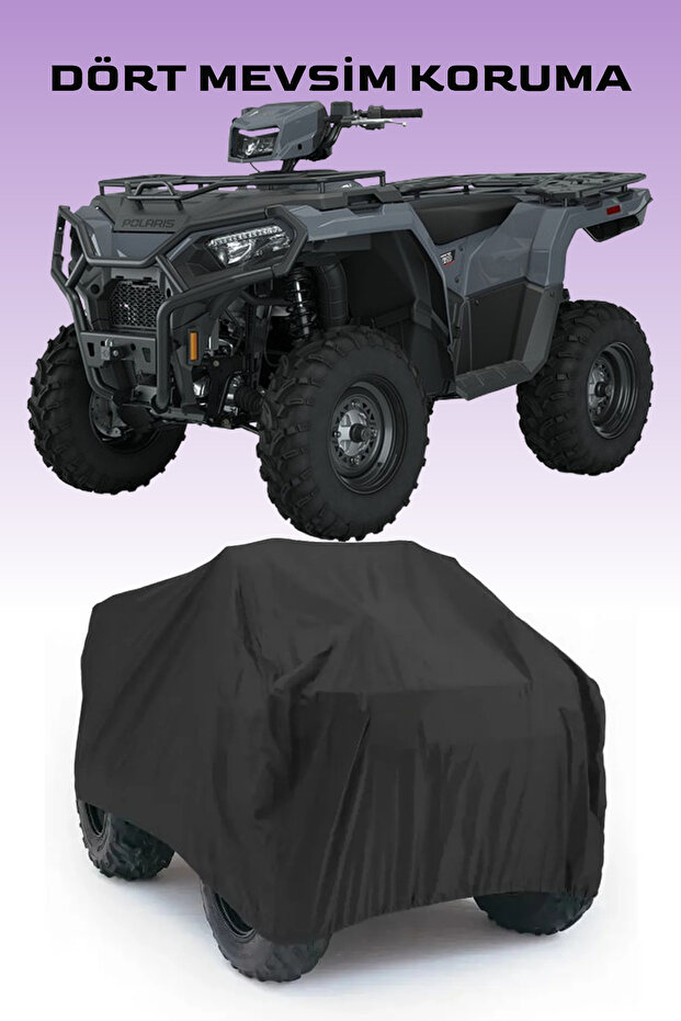 Atv Tarpaulin Compatible with Pol-Aris Sportsman 570, Black, Safe, Waterproof Durable Fabric