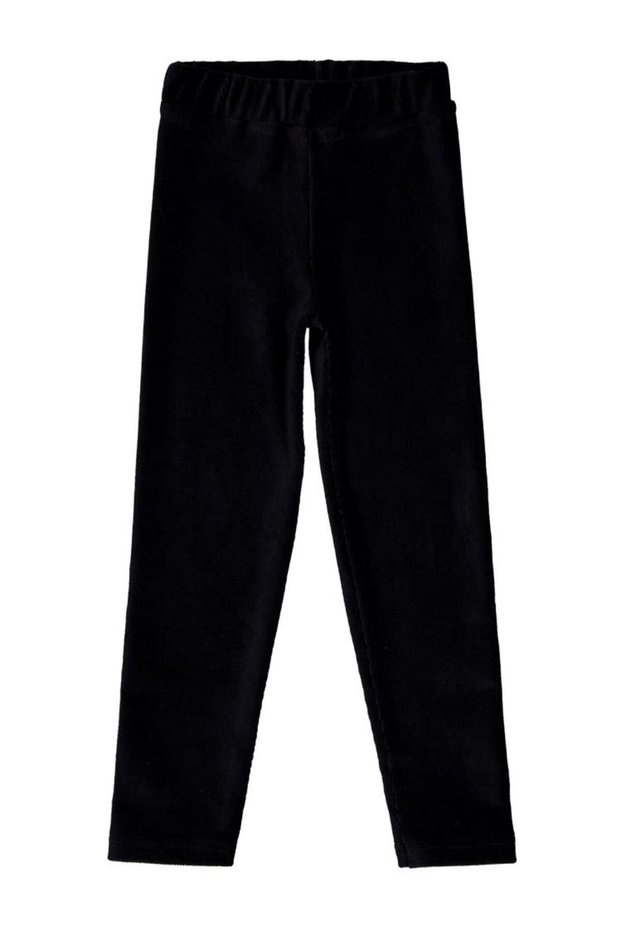 Girl's Leggings | Velvet | School Nursery and Daily Use - Black