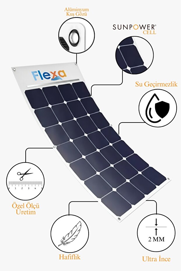 150 Watt Sunpower Cell Esnek Güneş Paneli - 5