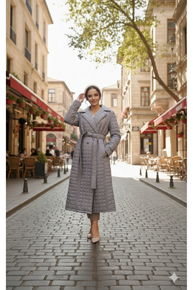 Kapütone Şişme Tesettür Mont - 2