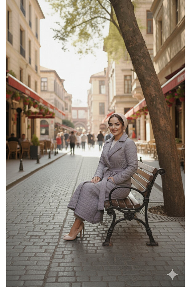 Kapütone Şişme Tesettür Mont - 5