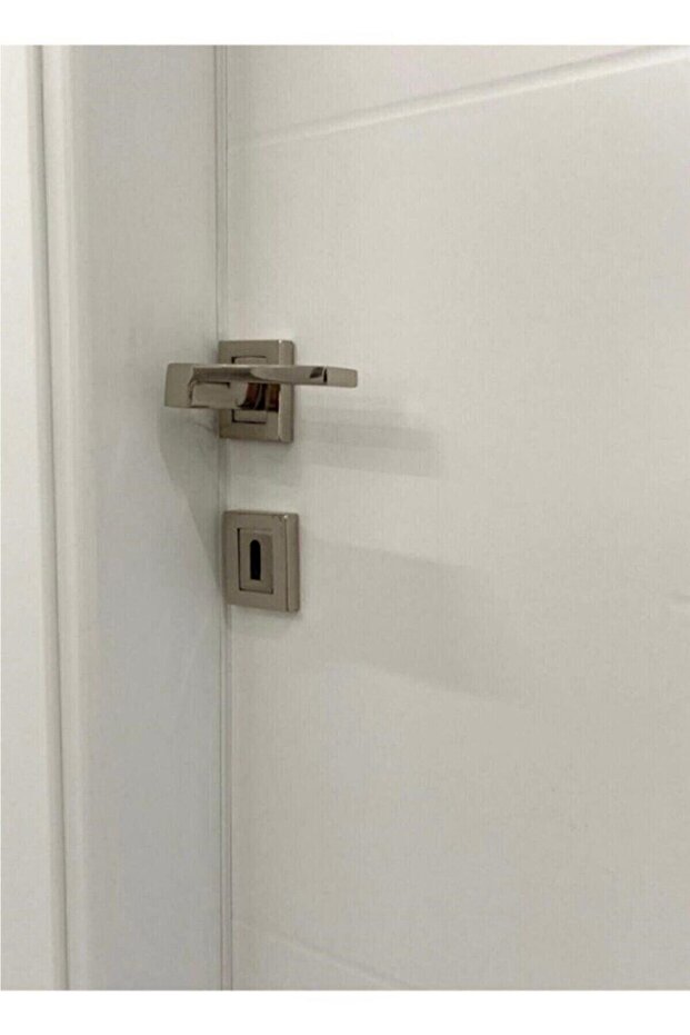 Anka Kapı Kolu ( Oda - Iç Kapısı Kol ) Kare Rozetli Nikel - Saten - 6