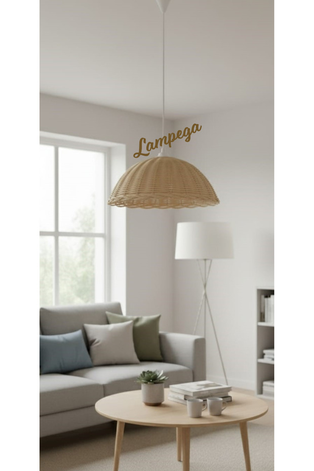 rattan bambu hasır avize - 2