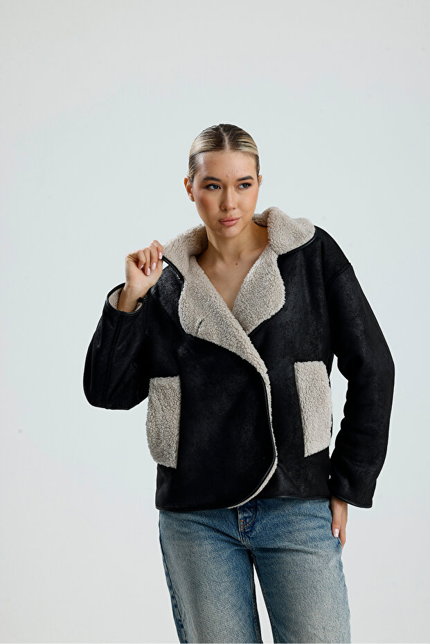 Leather Oversized Jacket Coat - 4