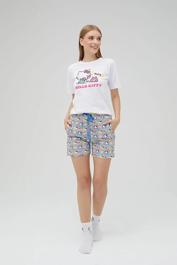 Lisanslı Baskılı Kısa Şortlu Pijama Takımı - 4