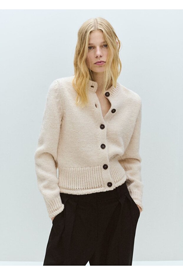 Triko düğmeli hırka - 1