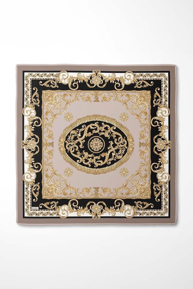 Mink Leaf Pattern Twill Silk Scarf - 4