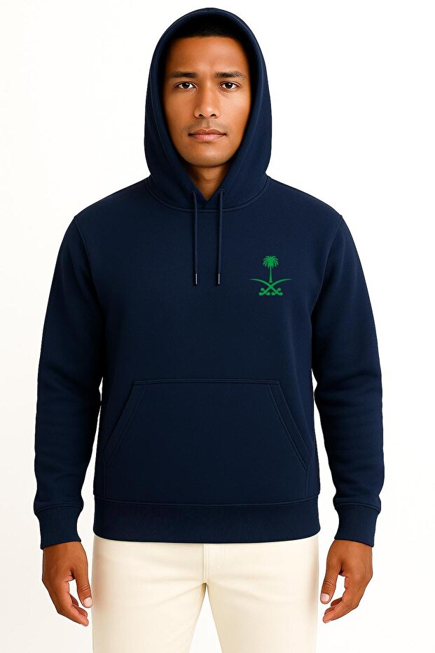 Hooded Green Coconut Palm Tree and Swords Cep Designed Unisex Sweatshirt