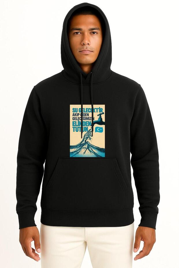 Hooded Water Is Life - Dam Water Ratio Chest Design Unisex Sweatshirt