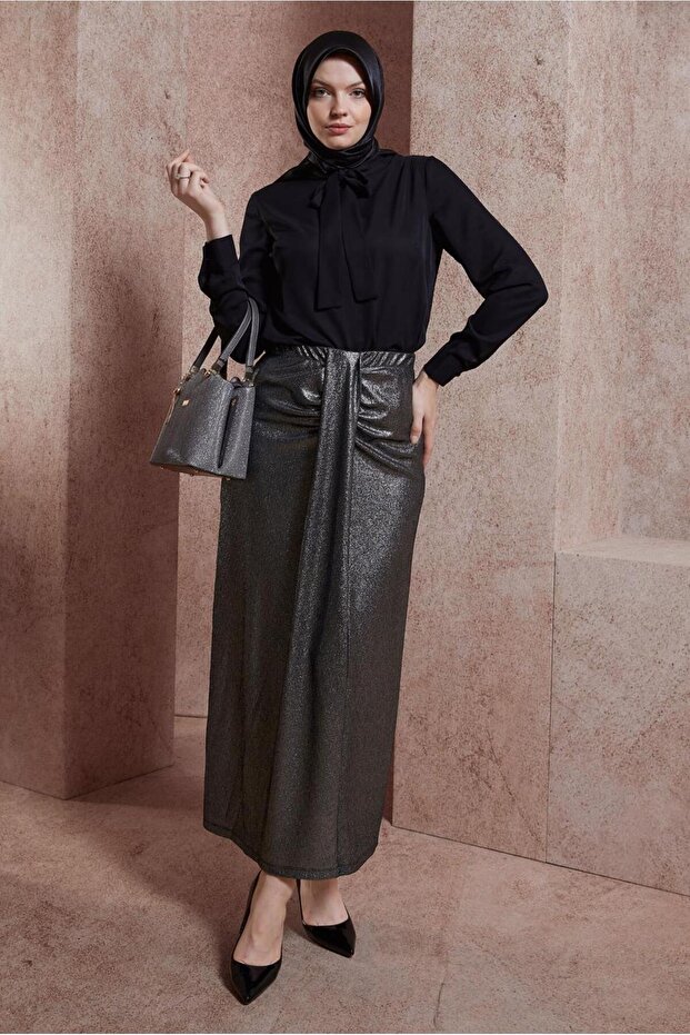 SİMLİ ÖRME KUMAŞ ETEK 60569 - 4