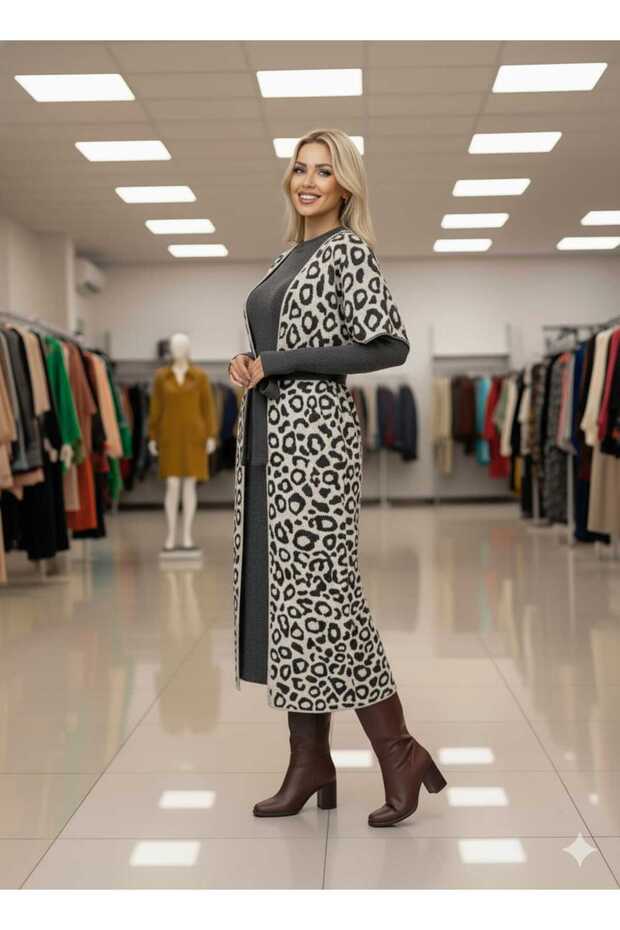 Leopard Pattern Poncho Set - 2