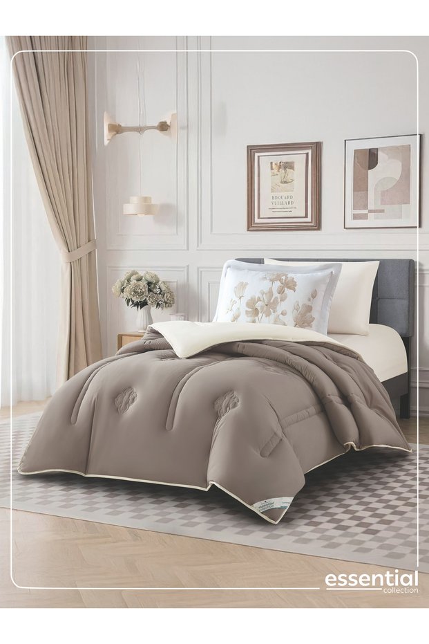 4-Piece Comforter Set – Single Size 170x230 cm, Microfiber, Digital Quilted 350 Gsm Filling