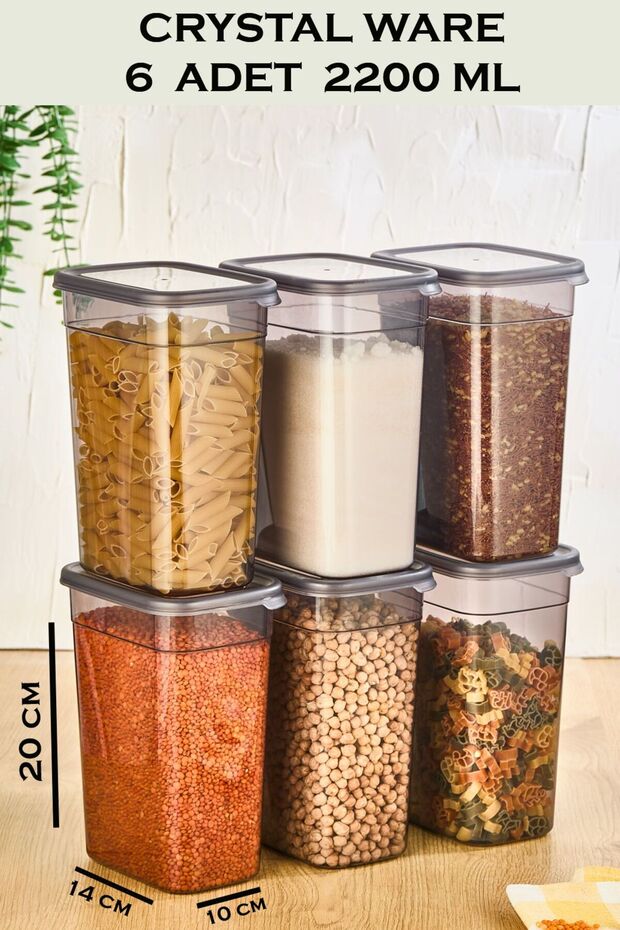 6' Rectangular Food Storage Container 2.2 Lt Anthracite F802