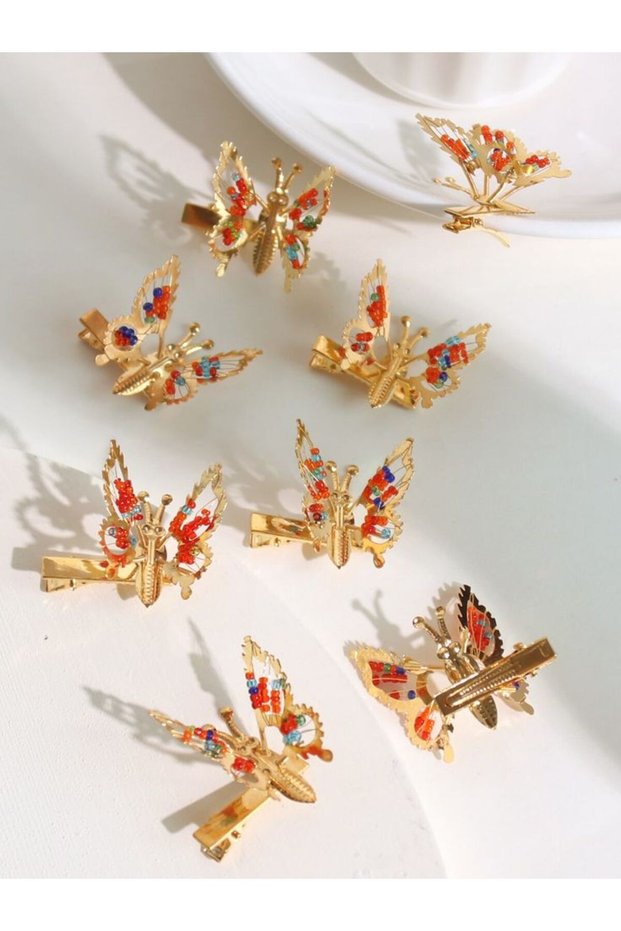 Children - Baby Playing Butterfly Beaded Yarmagül Buckle Set of 2
