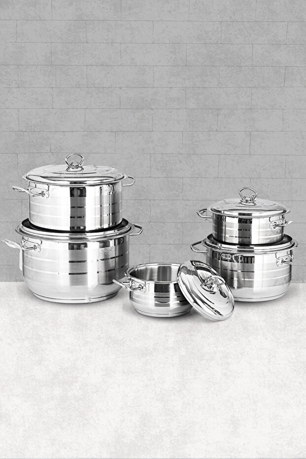 Masterchef 10 Parça Çelik Tencere Set - 1