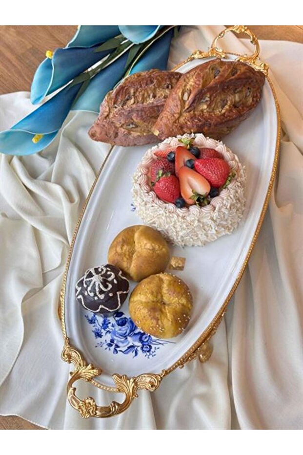 Cobalt Blue Oval Sunum Tabak - 1