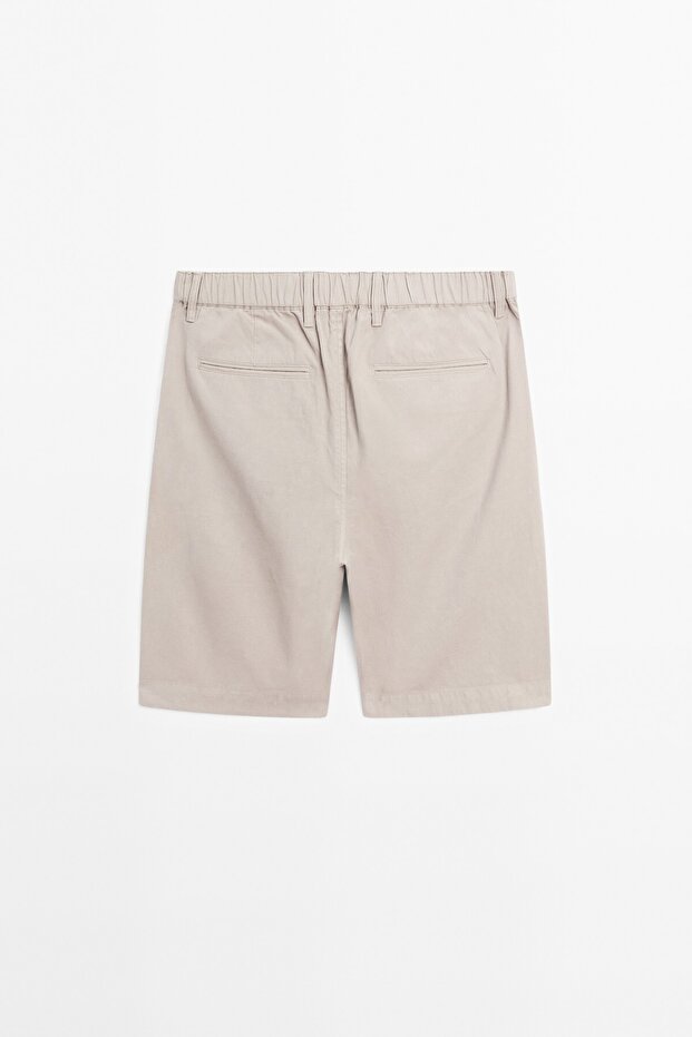 Pamuklu keten yarı jogger bermuda şort - 8