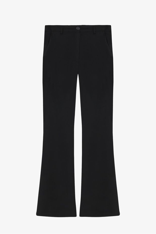 İspanyol Paça Kumaş Pantolon Siyah - 2