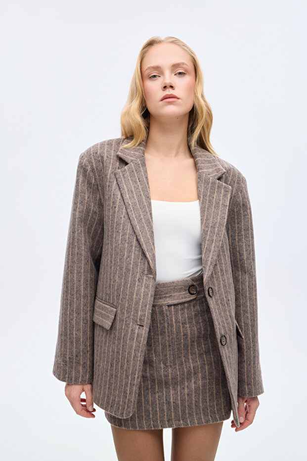 Ριγέ Μπλέιζερ Μπλέιζερ Μινκ - 3