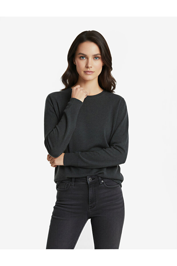 Crew Neck Long Sleeve Knitwear Oversized Sweater