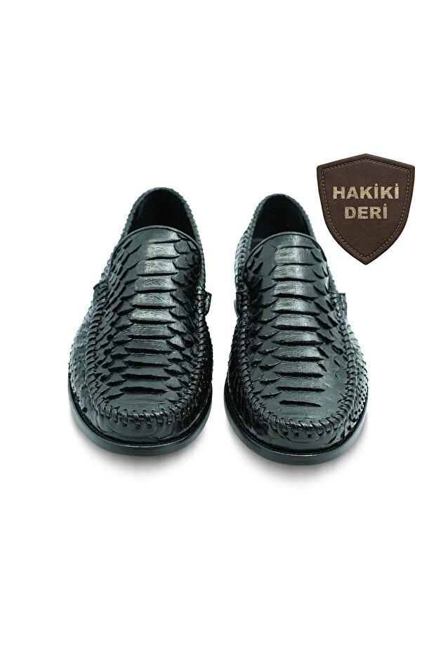 حذاء رجالي من جلد البايثون الأصلي 102-M - 5