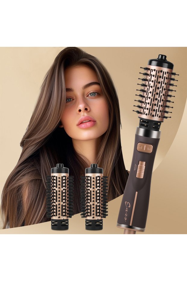 Enzo | 3-in-1 Hot Air Brush Hair Dryer, Volumizer & Straightener