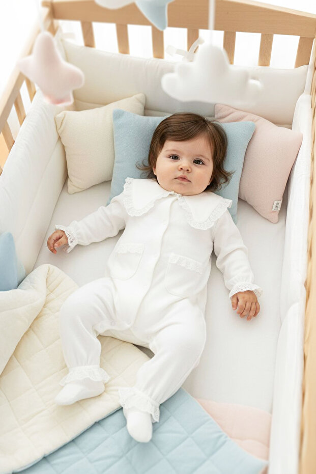 Jessie Newborn Polka Dot Detailed Cotton Romper Hospital Release
