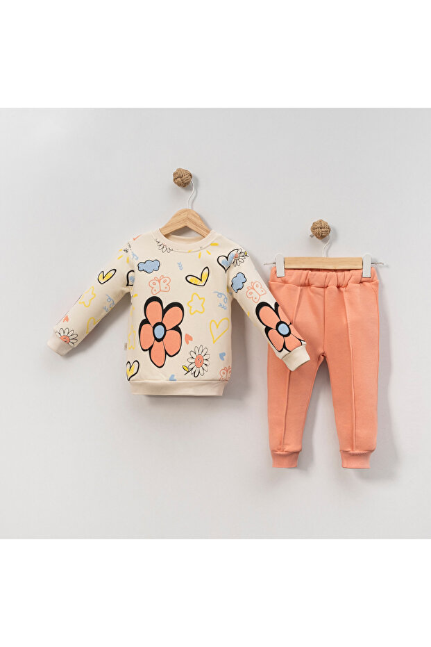 Papatya Printed Girls' Top and Bottom Set
