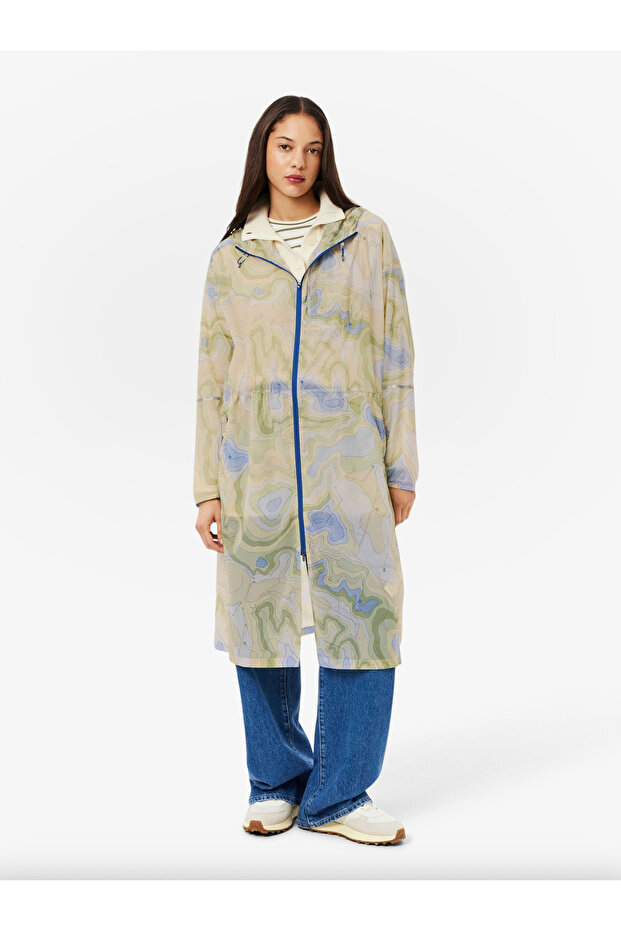 Long Oversized Packable Water-Repellent Parka - 1