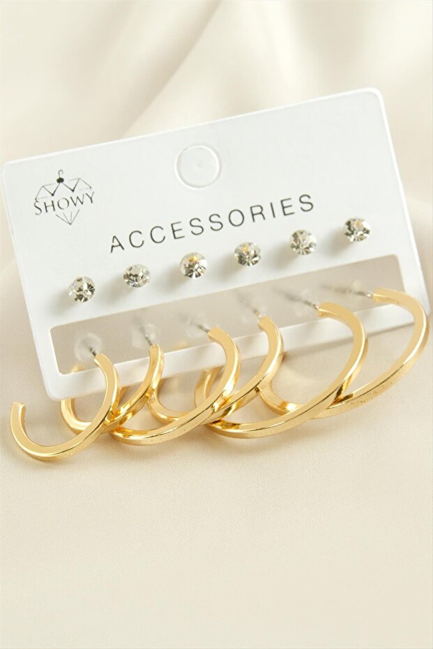 12 Pieces Crushed Stone Hoop Earrings