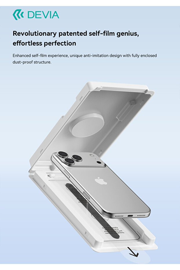 iPhone 17 Air Full Screen Tempered Glass Screen Protector from the Van Series, High Definition, with Installation Tool from Devia - 6