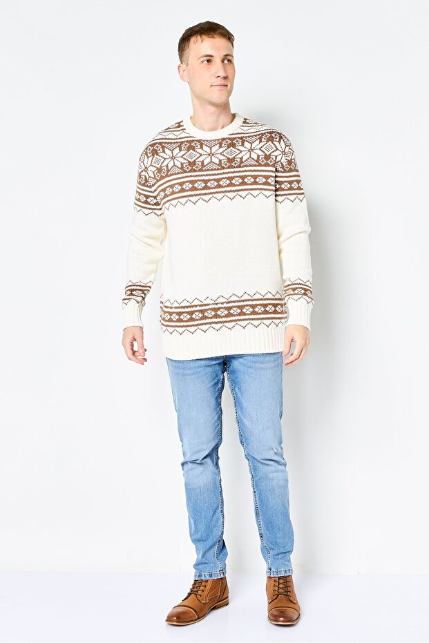 سترة رجالية مطبوع محبوكة، متعددة الألوان - 4