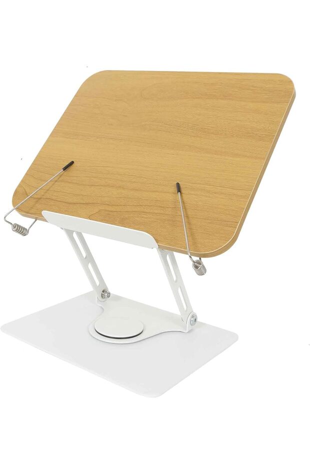 MNKXL 360° Rotating Book Stand for Hands-Free Reading, Cookbook & Tablet Holder