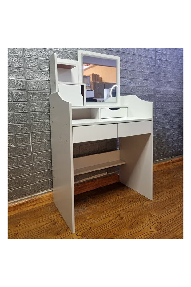 Makeup Vanity Table Dressing Table Flip Mirror With Drawers - 6