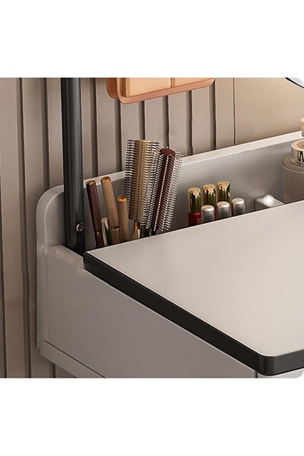 طاولة مكياج مع مرآة قابلة للطي مع أدراج 80 سم - 2