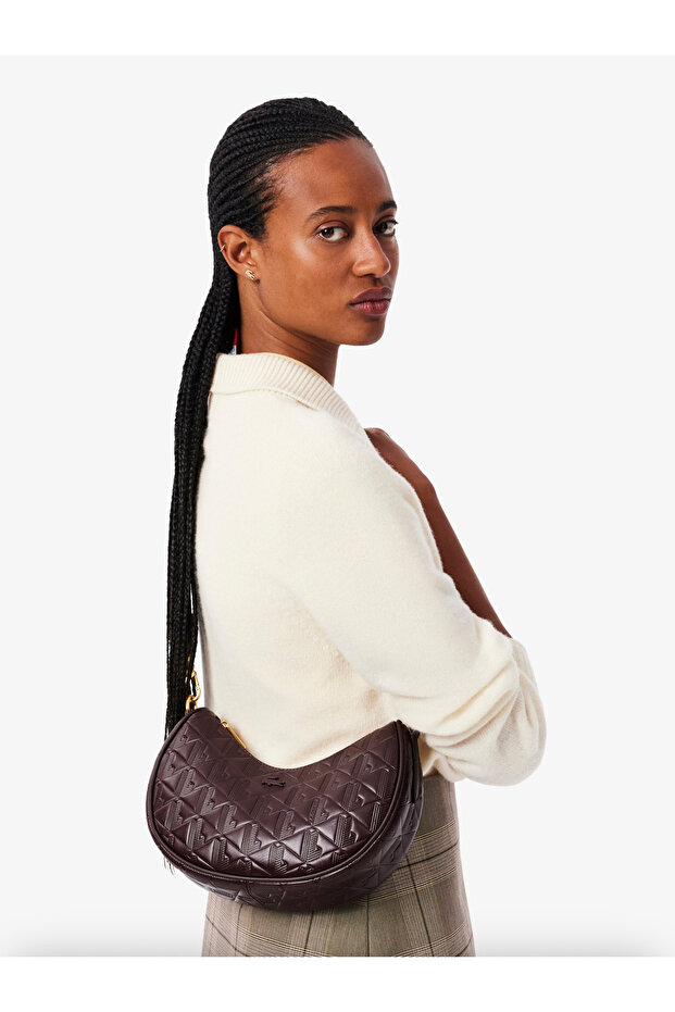 Maheki Embossed Leather Half Moon Purse - 2