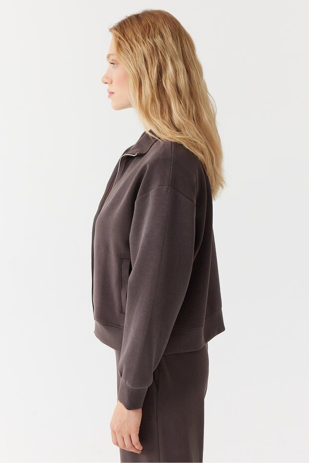 Kadın Fermuarlı Sweat Üst - 2