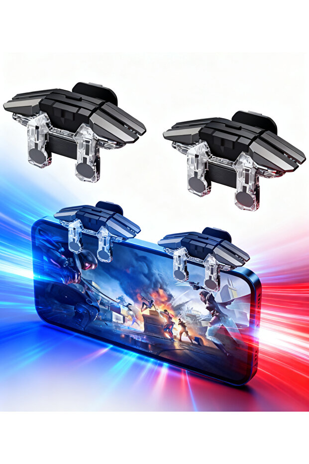 Mobile game controller, sensitive operation, 6-finger trigger, compatible with various games - 1