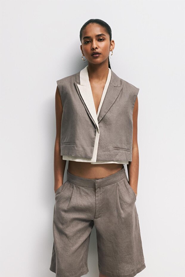 %100 keten bermuda - 2