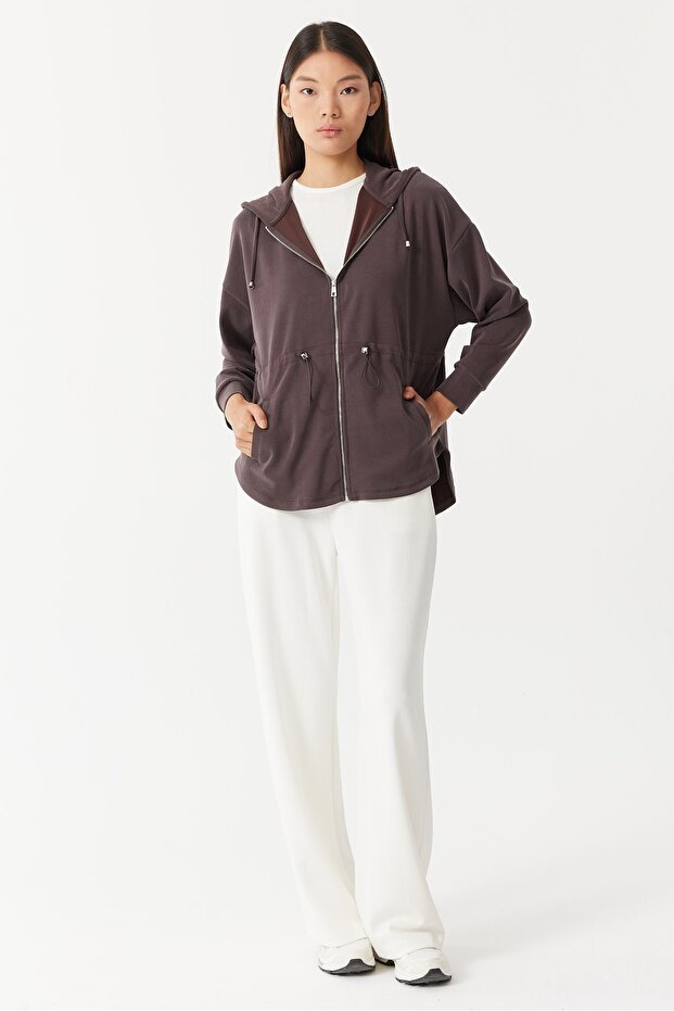 Kadın Kapüşonlu Sweat Üst - 6