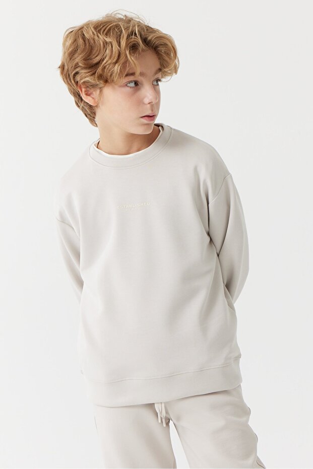 Erkek Çocuk Yazılı Basic Sweat Üst - 1