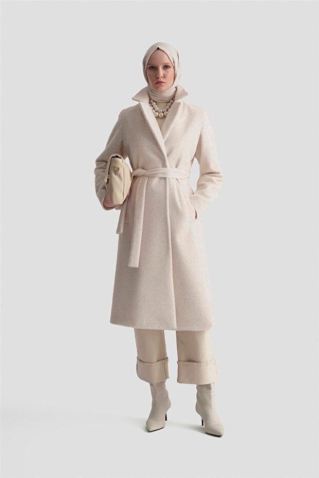 Beli Belted Coat 25Kd2401 Ecru